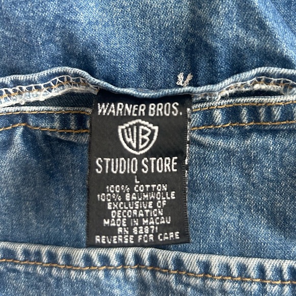 Vintage Warner Bros 1997 Looney Tunes Embroidered Blue Denim Overalls - Picture 7 of 16